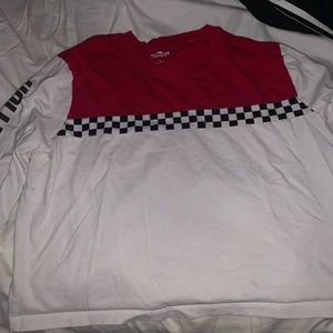 hollister checkered long sleeved t shirt